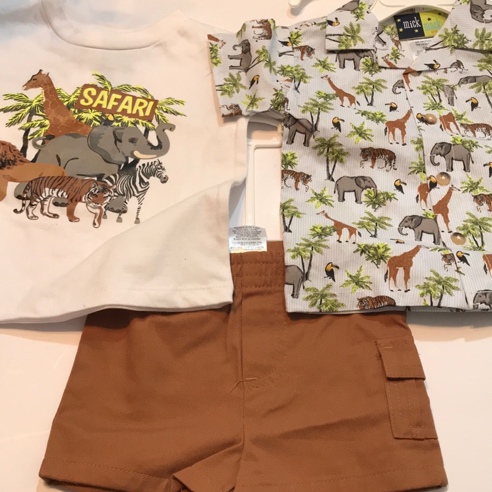 NWOT Mick Mack 6-9 Mo. 3 Piece Safari Set HP 7/20! - Picture 2 of 5
